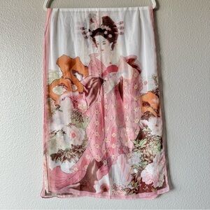 Liang Dian Geisha Silk Blend Rectangle Scarf